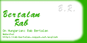 bertalan rab business card